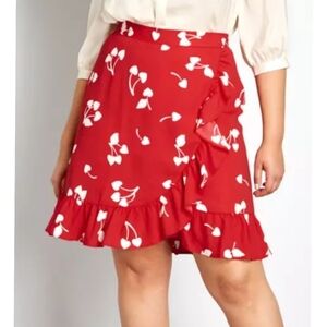 NEW ModCloth Retro Cherries Wrap Skirt